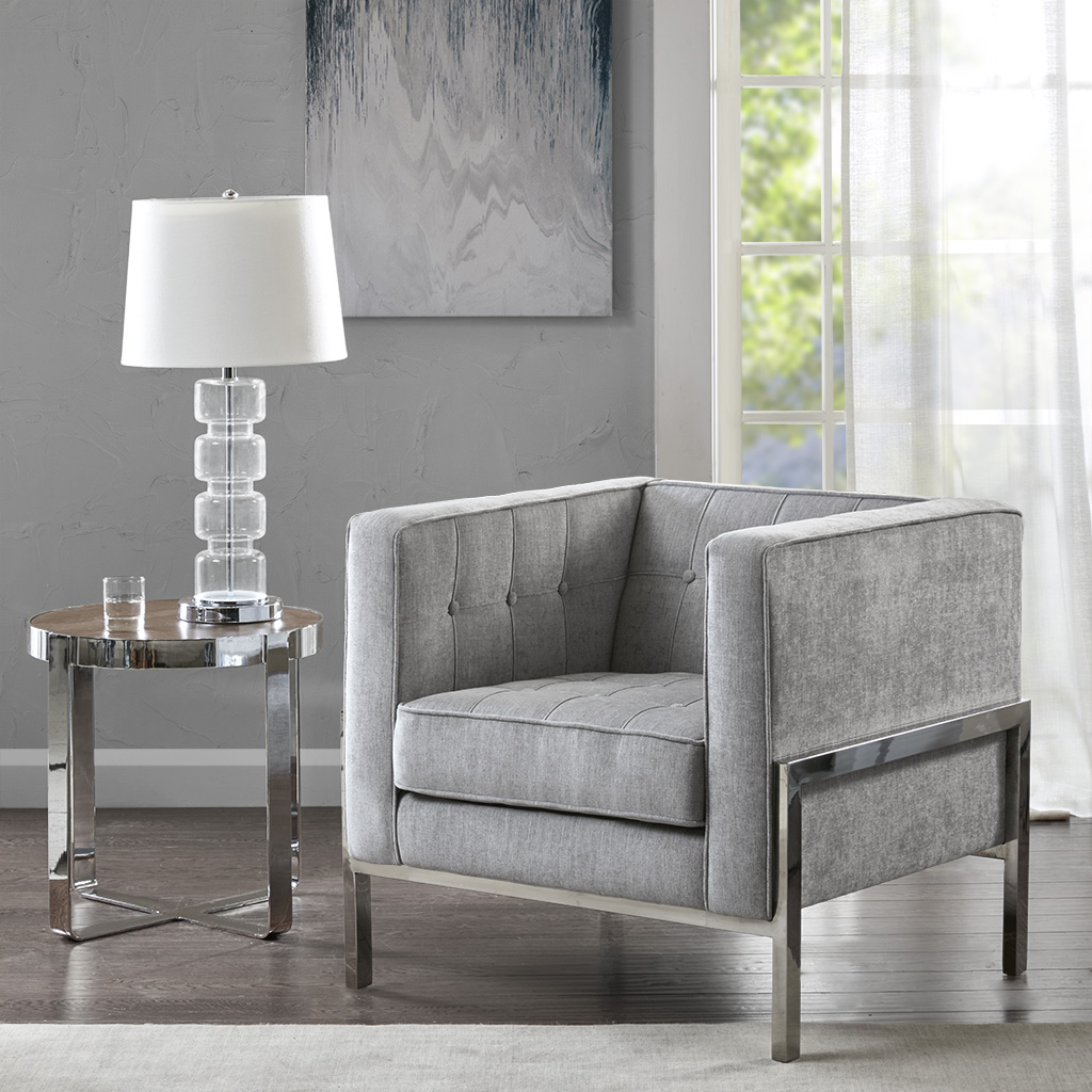 

Madison Park - Jarvis Accent Chair - Gray/Silver - See below