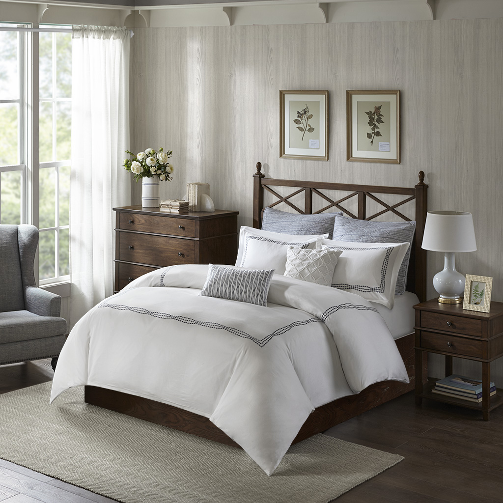 

Harbor House - Burke 5 Piece Cotton Duvet Set - Blue - Full/Queen