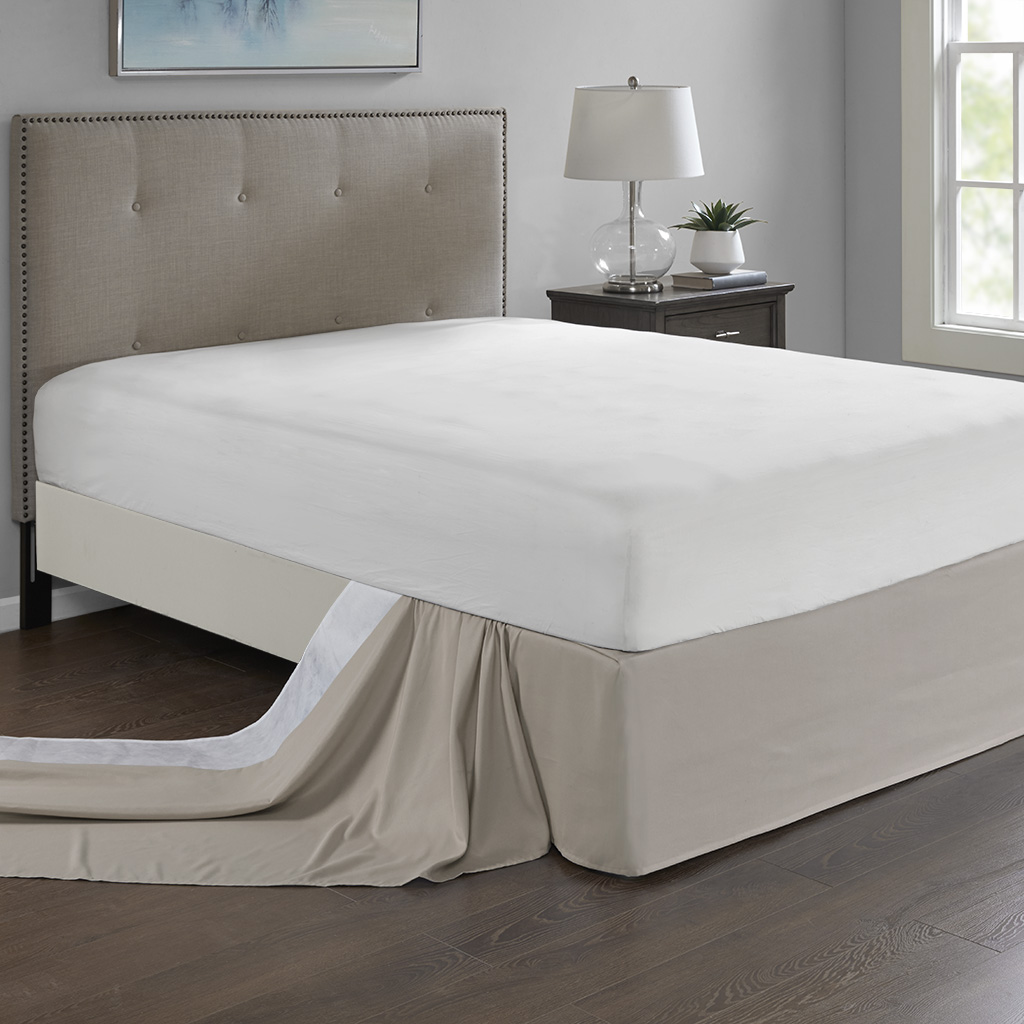 

Madison Park - Simple Fit Wrap Around Adjustable Bedskirt - Khaki - One Size