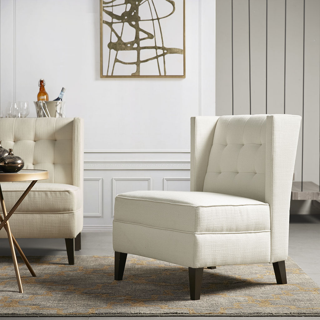 

Martha Stewart - Lucia Extra Wide Accent Chair - Ivory - See below