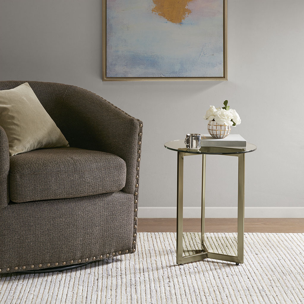

Madison Park - Manhattan Accent End Table - Gold - See below