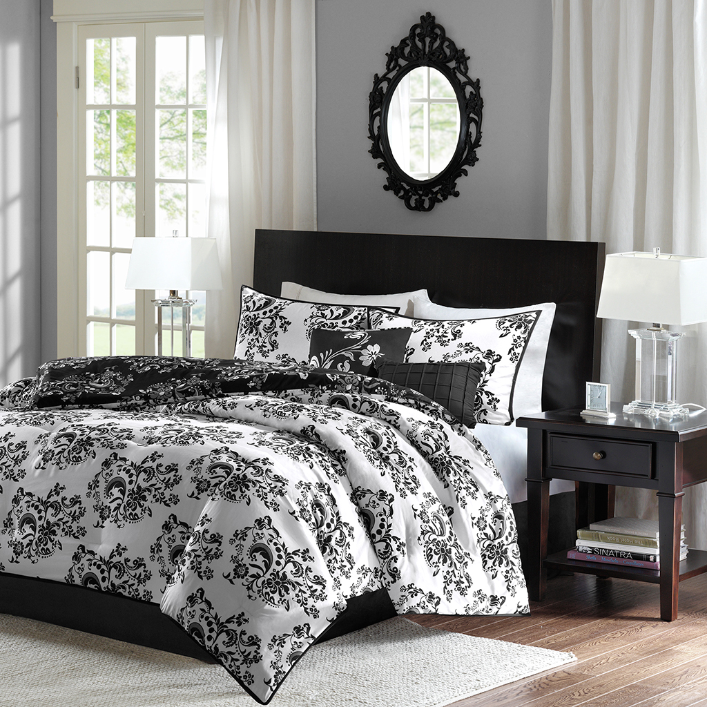 

Home Essence - Leonora 5 Piece Comforter Set - Black - King/Cal King