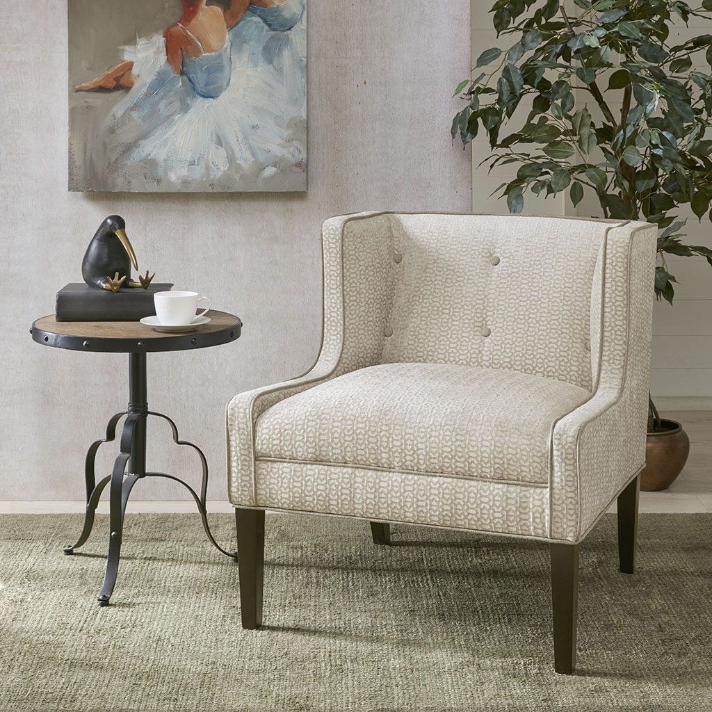 

Madison Park - Raymond Wingback Tufted Accent Chair - Cream - See below