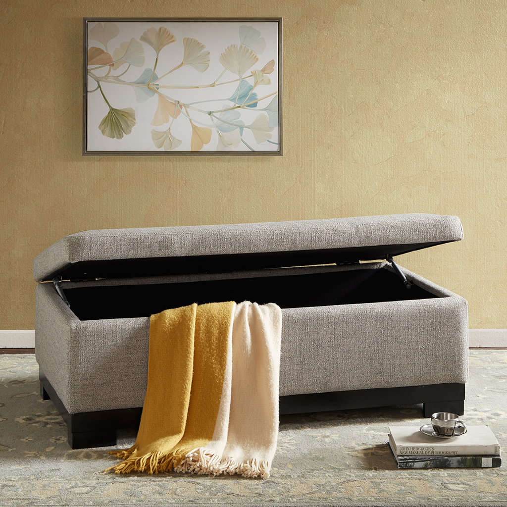 

Madison Park - Abram Storage Ottoman - Grey - See below