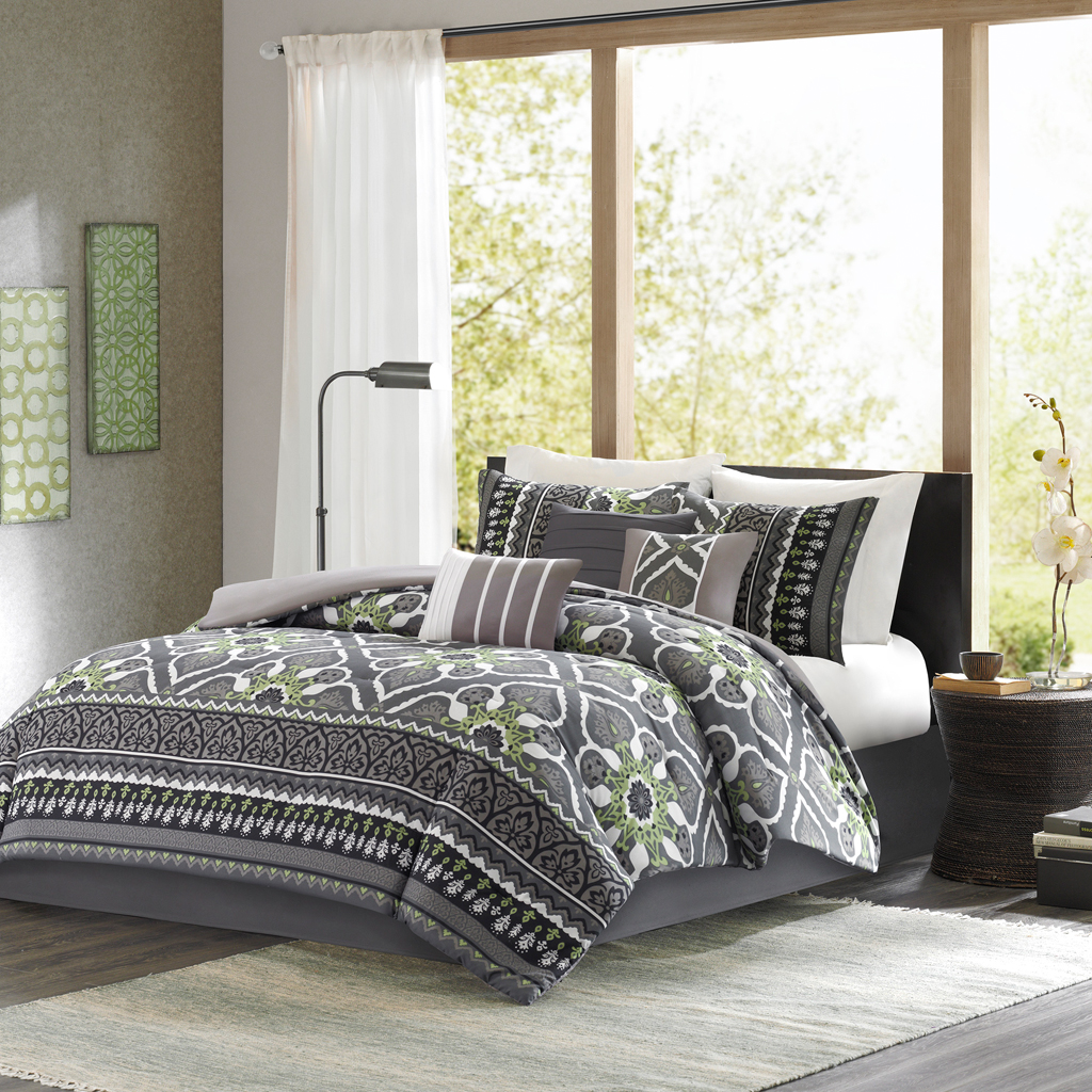 

Home Essence - Cassy 7 Piece Comforter Set - Grey - King