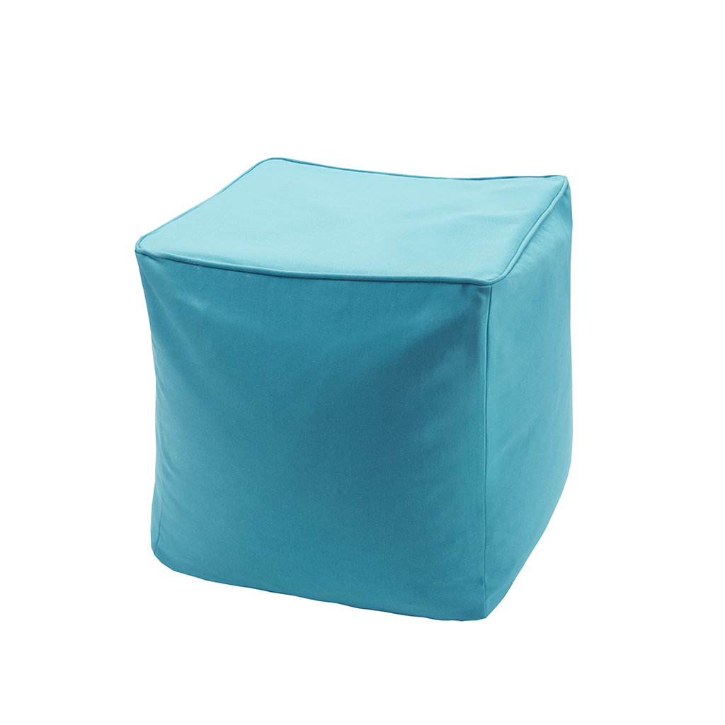 

Madison Park - Pacifica Solid 3M Scotchgard Outdoor Square Pouf - Aqua - 18x18x18