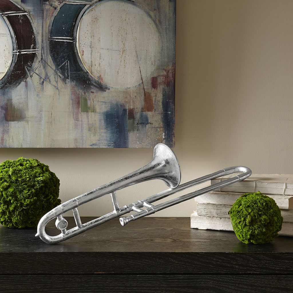 

Madison Park - Trombone Decor - Silver - Trombone