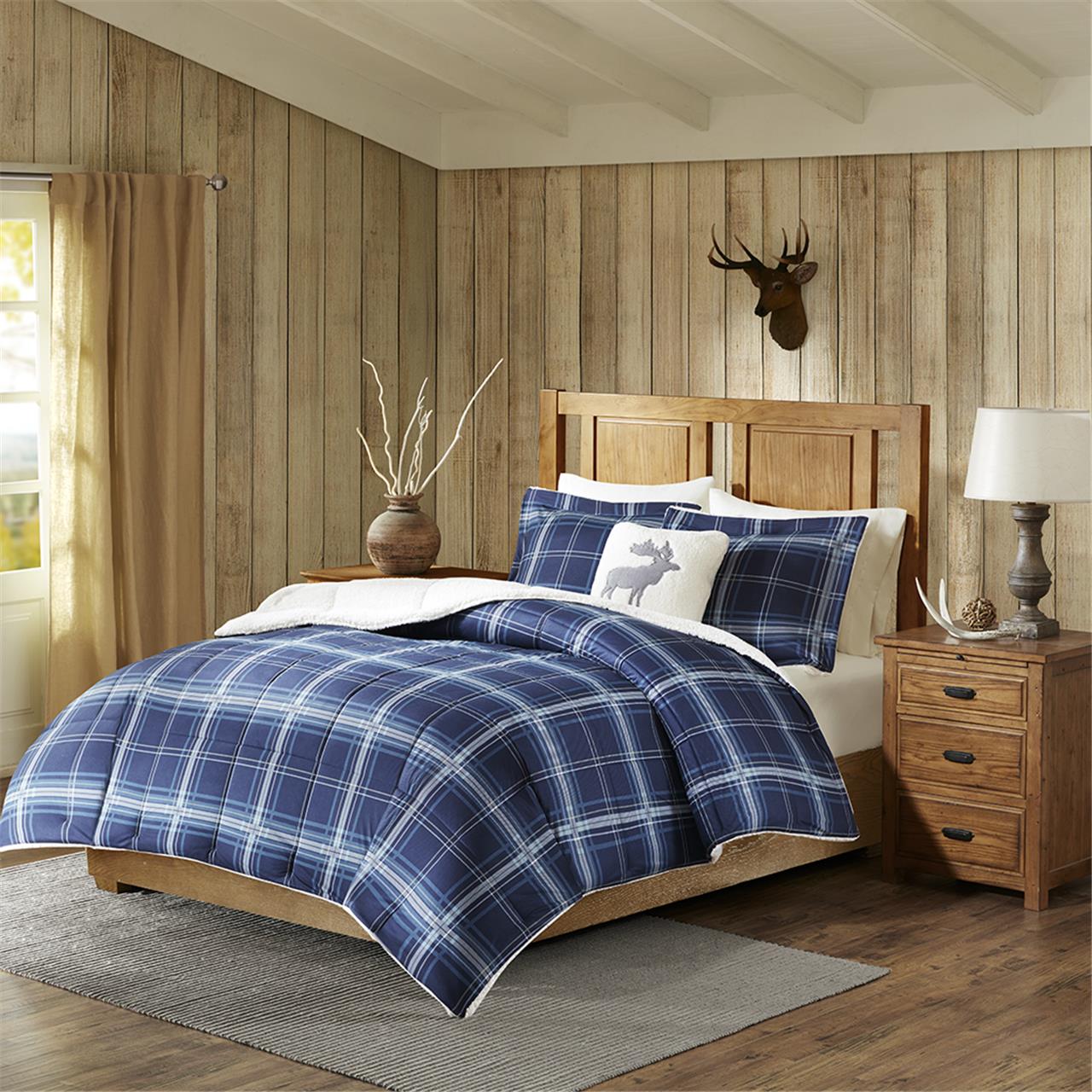

Woolrich - Winter Sky Softspun Down Alternative Comforter Set - Navy - Twin