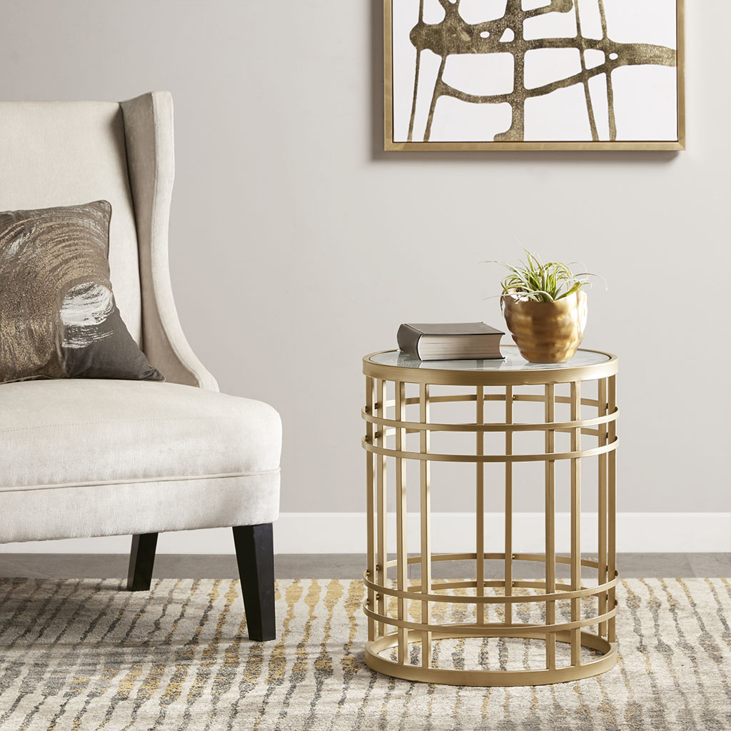

Martha Stewart - Archer Accent Table - Antique Gold - See below