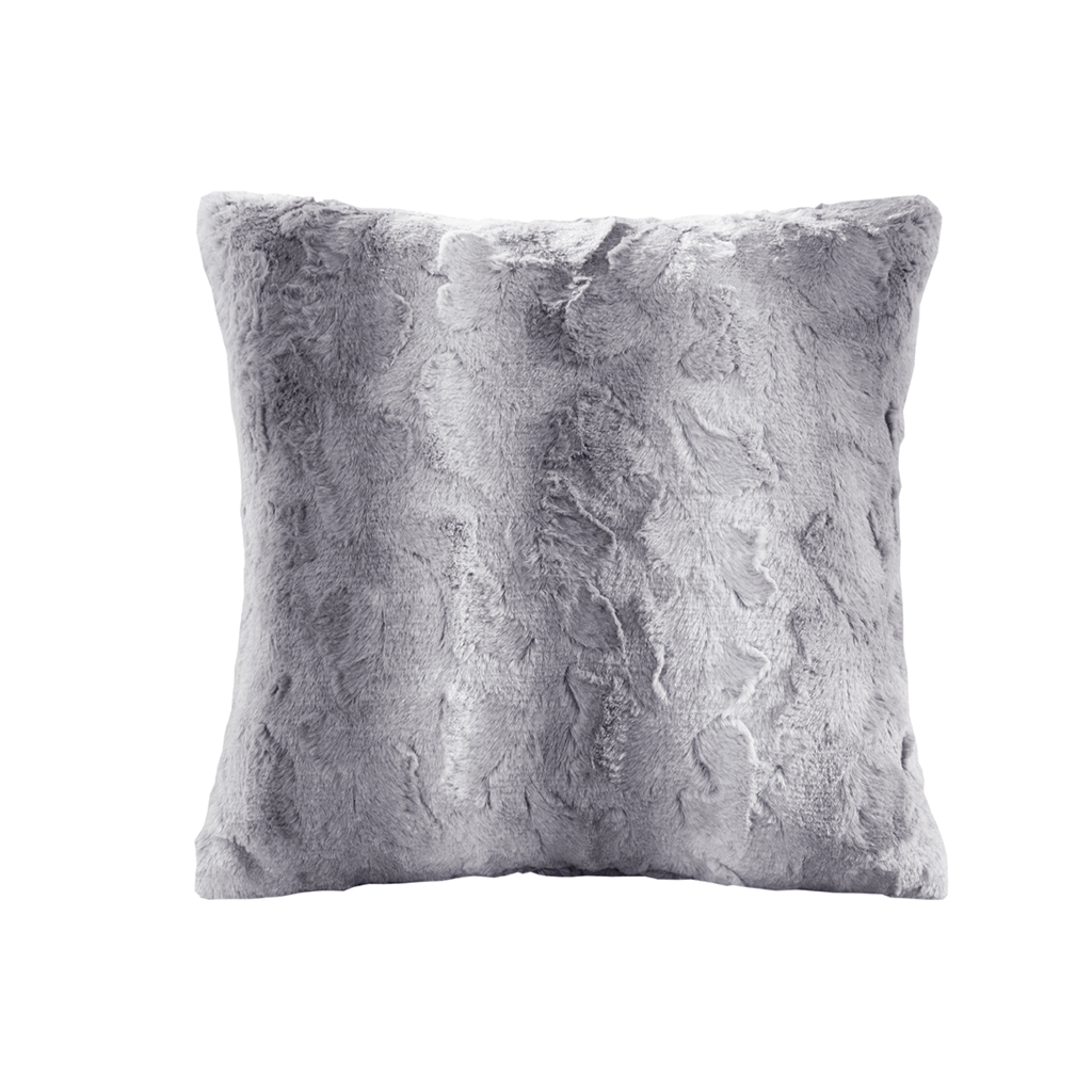 

Madison Park - Zuri Faux Fur Square Pillow - Grey - 20x20