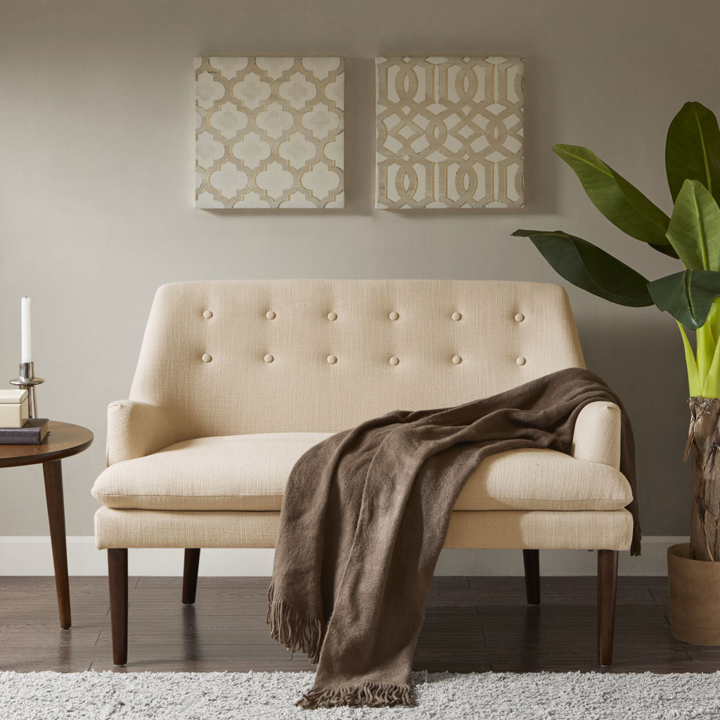 

Madison Park - Taylor Settee - Cream - See below