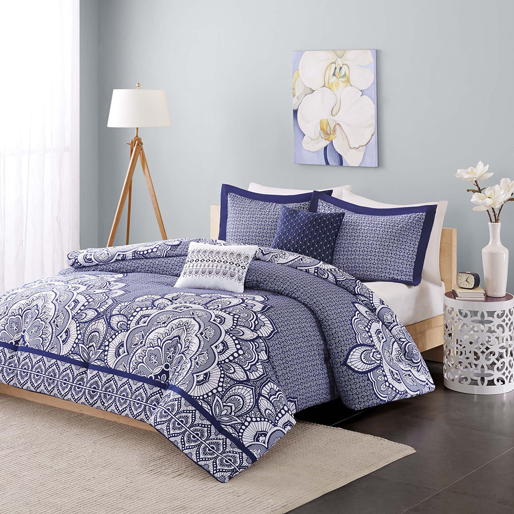

Intelligent Design - Isabella Comforter Set - Blue - Full/Queen