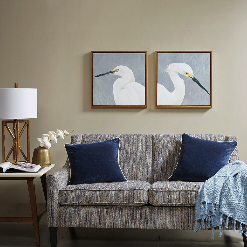 

Madison Park - Seabird Thoughts Heavy Gel Coat Canvas With Gold Frame 2 Piece Set - Natural - See below