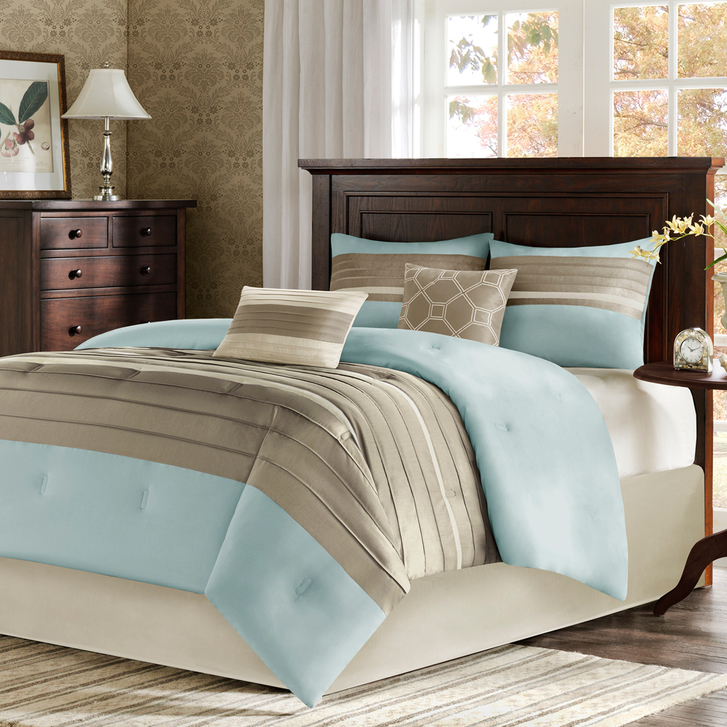 

Madison Park - Paris 6 Piece Comforter Set - Blue - King