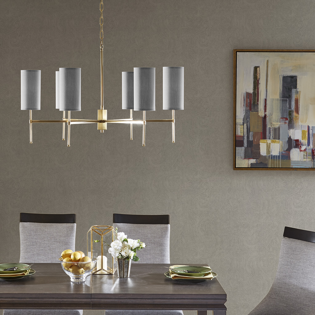 

Madison Park Signature - Conrad Chandelier - Grey/Gold - See below