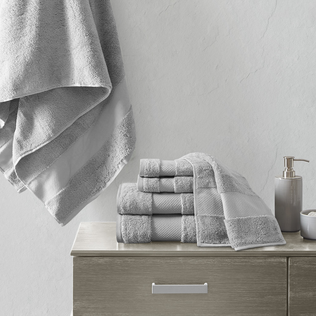 

Madison Park Signature - Turkish 6 Piece Bath Towel Set - Grey - See below