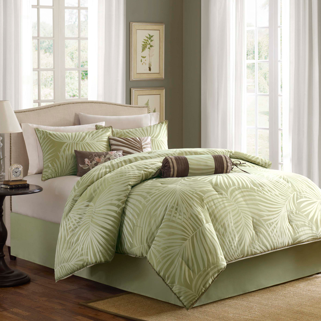 

Madison Park - Freeport 7 Piece Comforter Set - Green - King