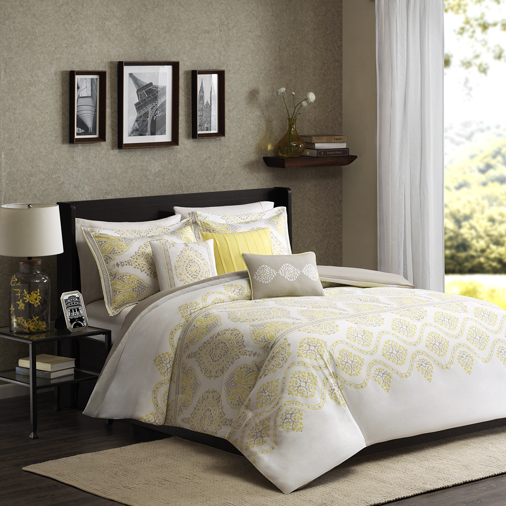 

Madison Park - Libreto 6 Piece Duvet Cover Set - Yellow - King/Cal King