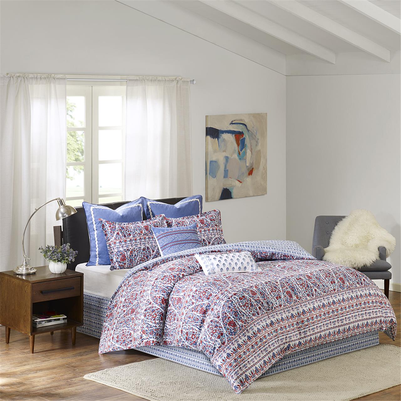 

Echo Design - Woodstock Comforter set - Blue/Red - Queen