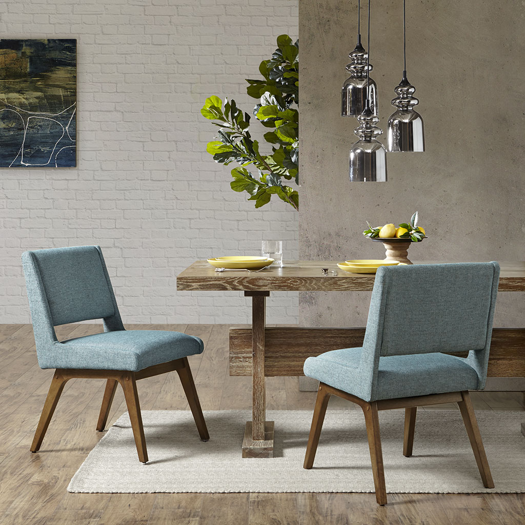 

INK+IVY - Boomerang Dining Chair (Set of 2) - Blue - See below