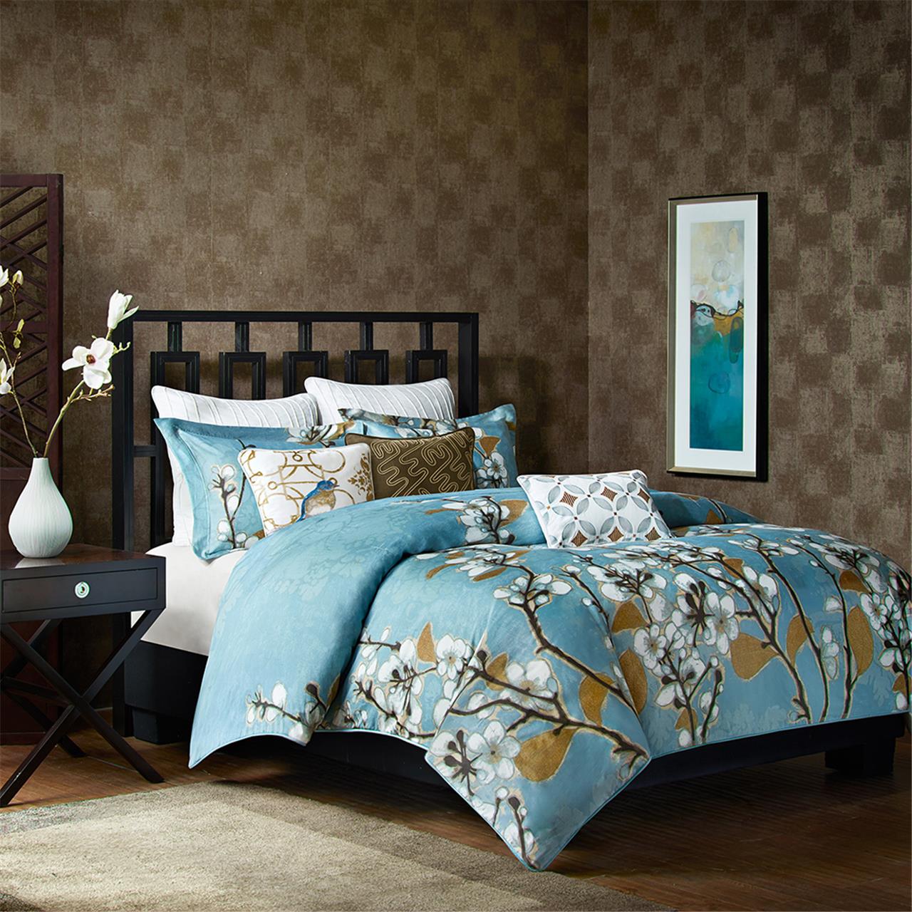 

Art In Motion - Hanami Comforter Mini Set - Blue - Full/Queen