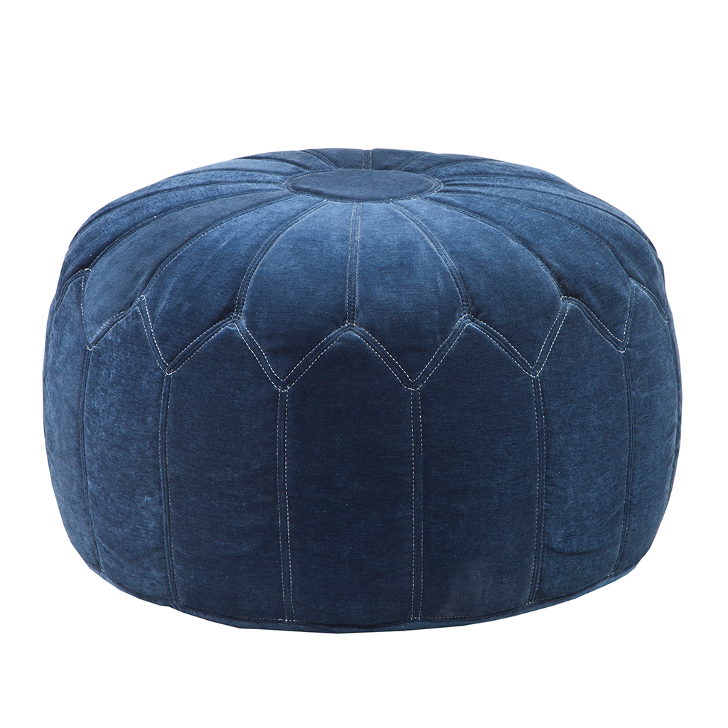 

Madison Park - Kelsey Round Pouf Ottoman - Blue - See below