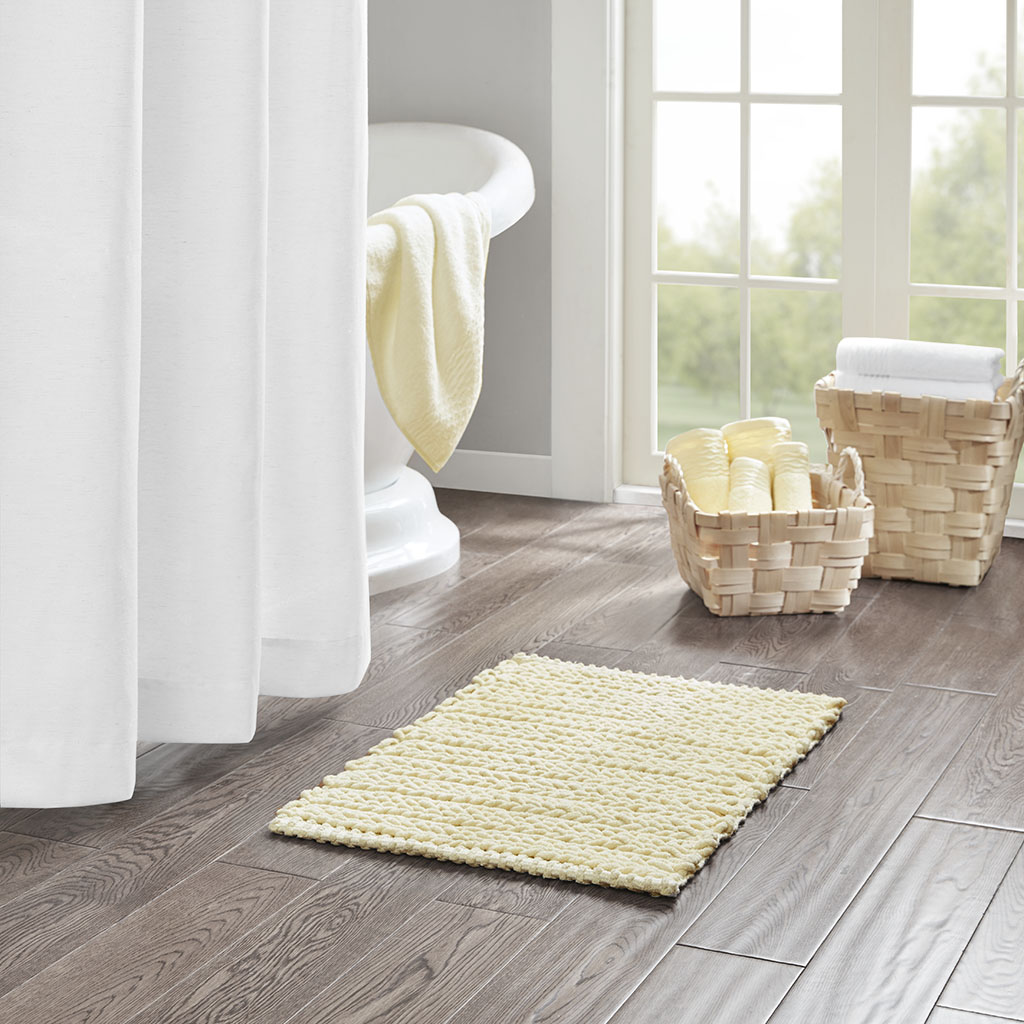 

Madison Park - Lasso 100% Cotton Chenille Chain Stitch Rug - Yellow - 17x24