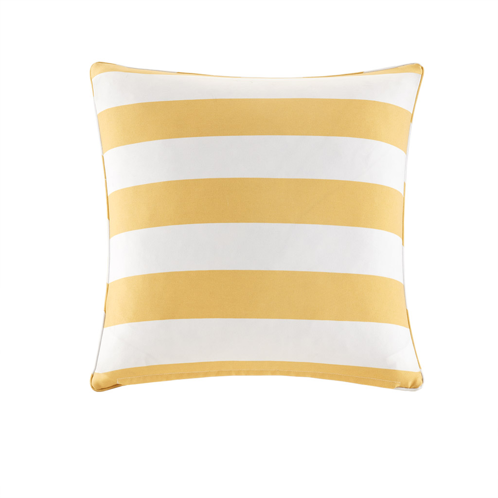 

Madison Park - Percee Printed Cabana Stripe 3M Scotchgard Outdoor Square Pillow - Yellow - 20x20