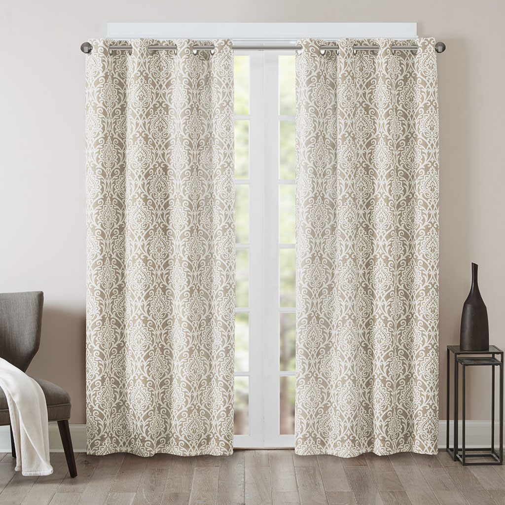 

Madison Park - Barto Texture Damask Printed Panel - Tan - 63" Panel