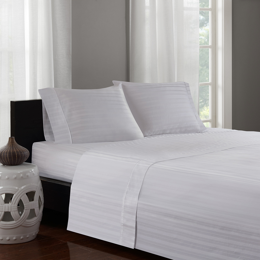 

Premier Comfort - 600TC Stripe Sheet Sheet Set - White - King