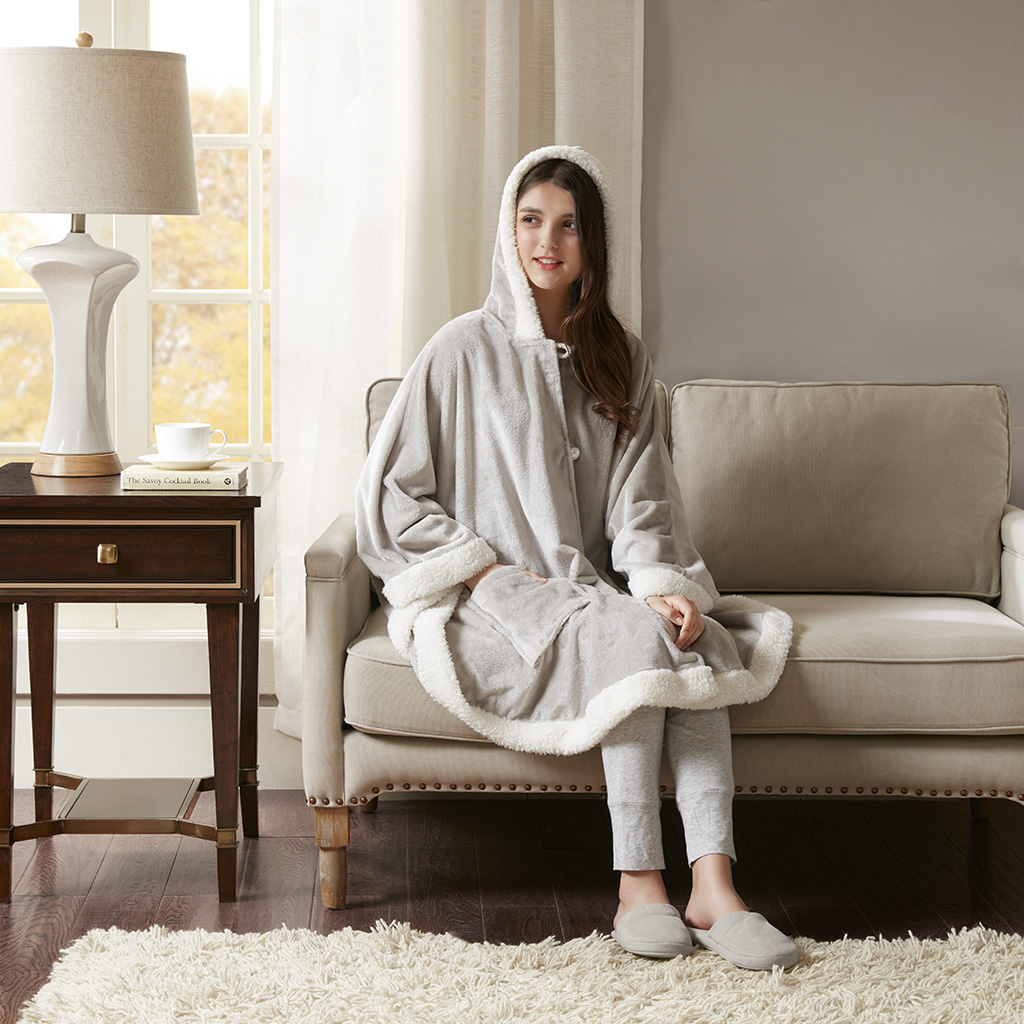 

Premier Comfort - Angel Wrap with Berber Trim - Grey - 58x72