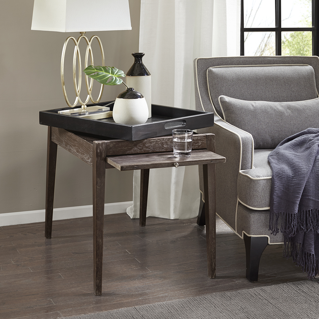 

Madison Park Signature - Joseph End Table - Burnt Walnut/Black - See below