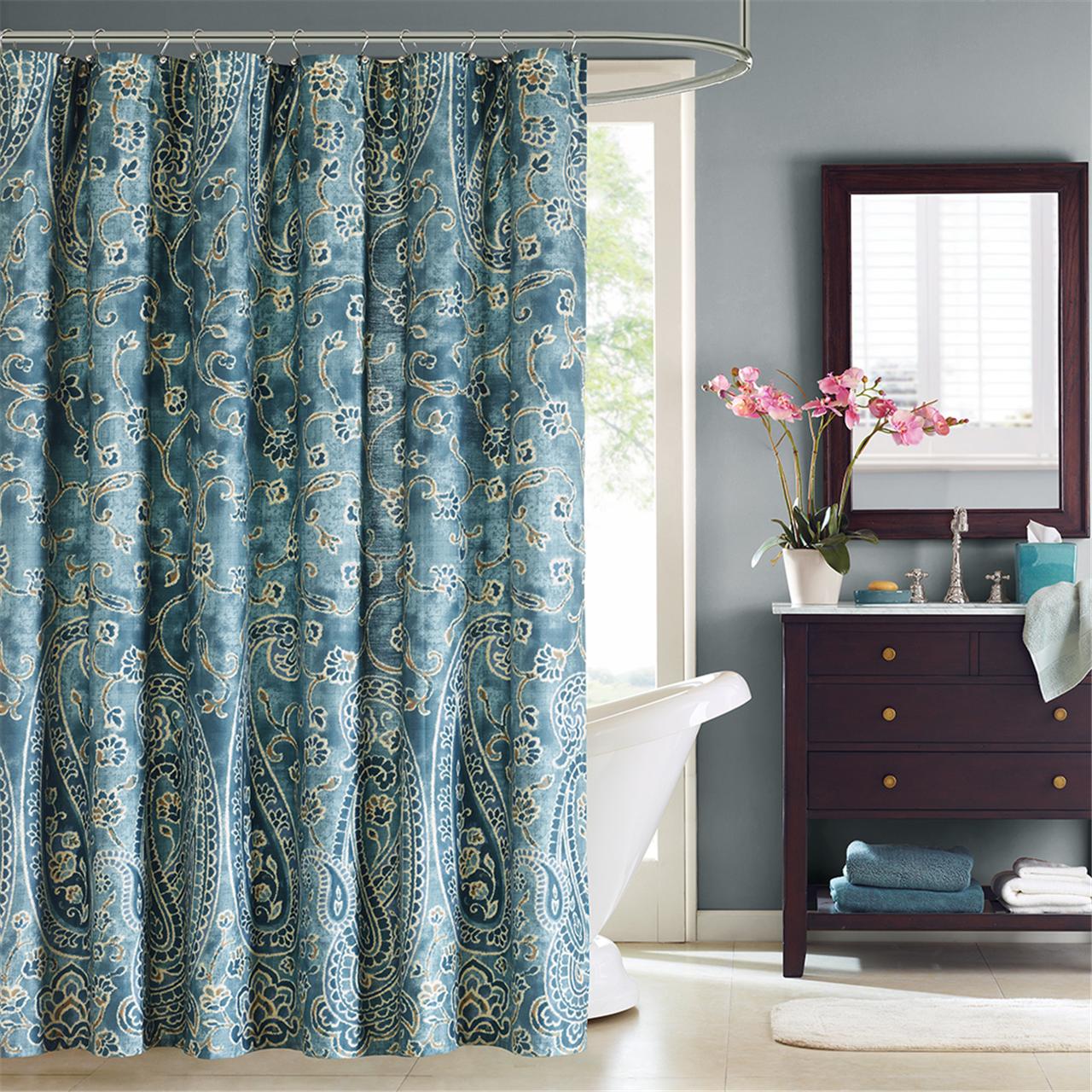 

Harbor House - Belcourt Cotton Shower Curtain - Blue - 72x72