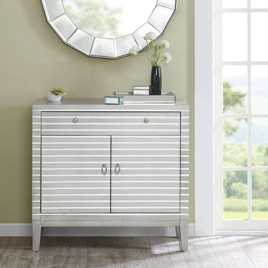 

Madison Park - Barstow Mirror Stripe Accent Chest - Silver - See below