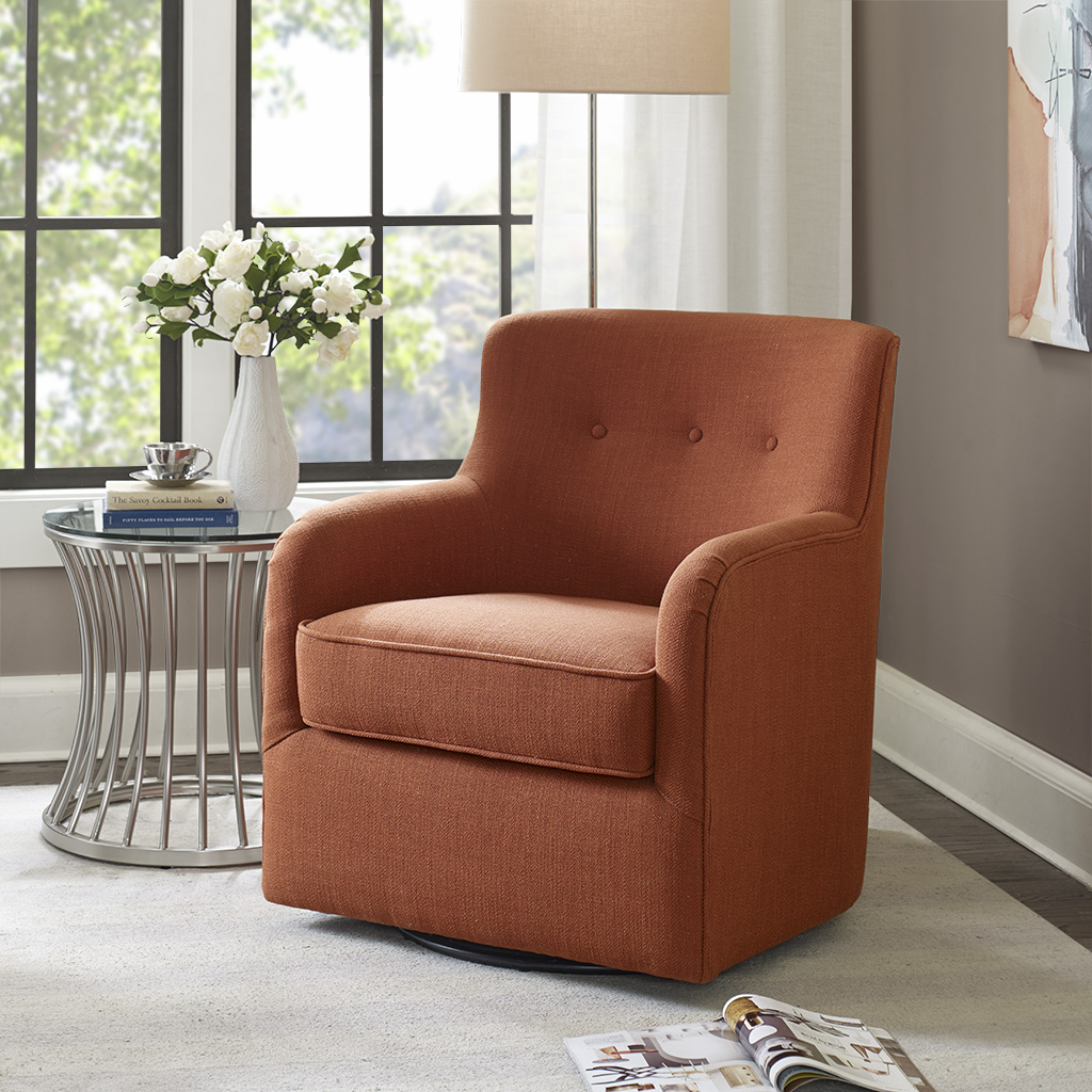 

Madison Park - Adele Swivel Chair - Spice - See below