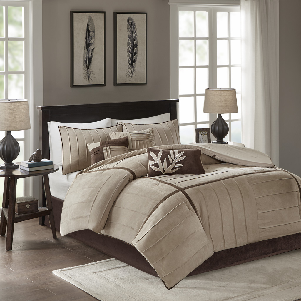 

Madison Park - Dune 7 Piece Comforter Set - Beige - King