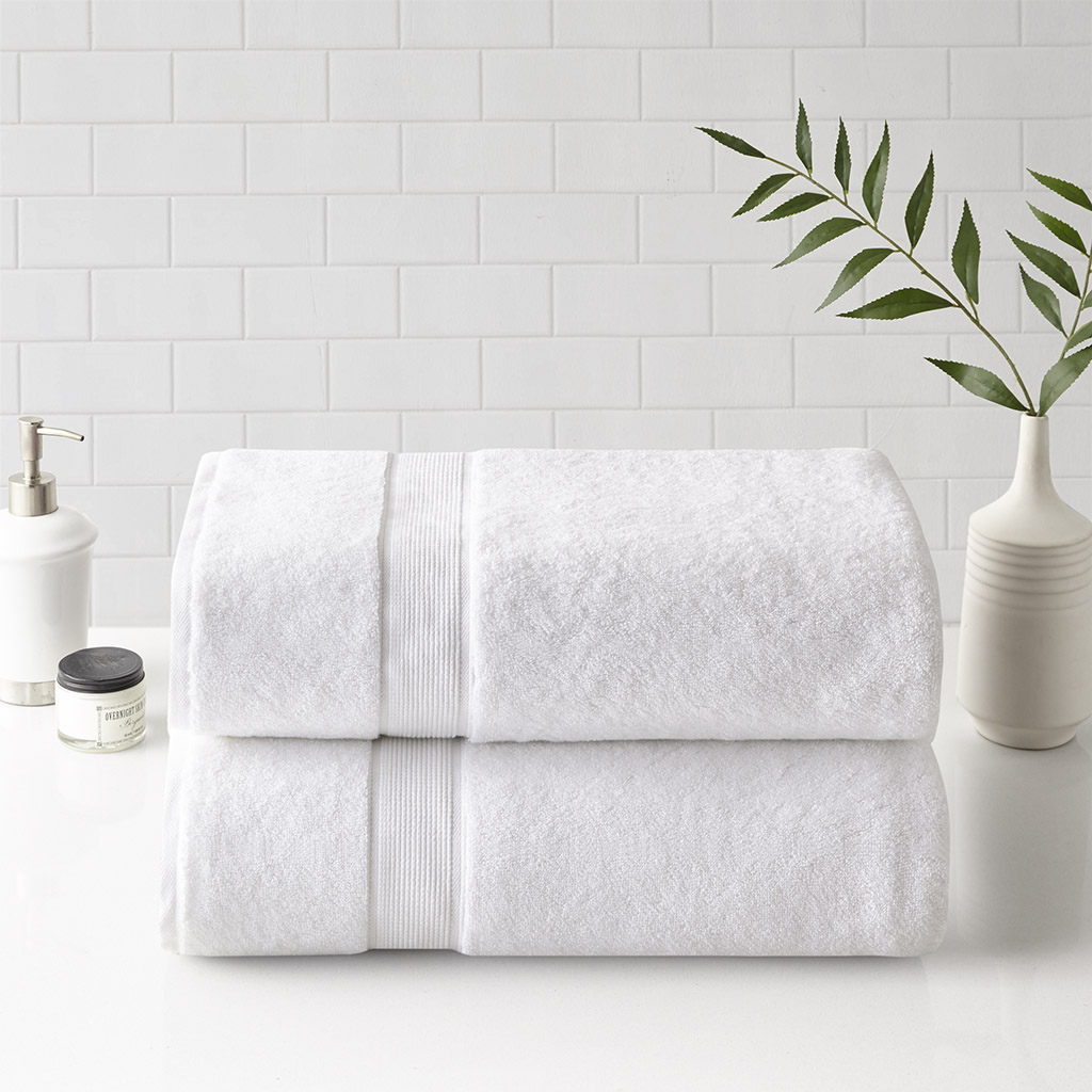 

Madison Park Signature - 800GSM 100% Cotton Bath Sheet 2 Piece Set - White - 34x68