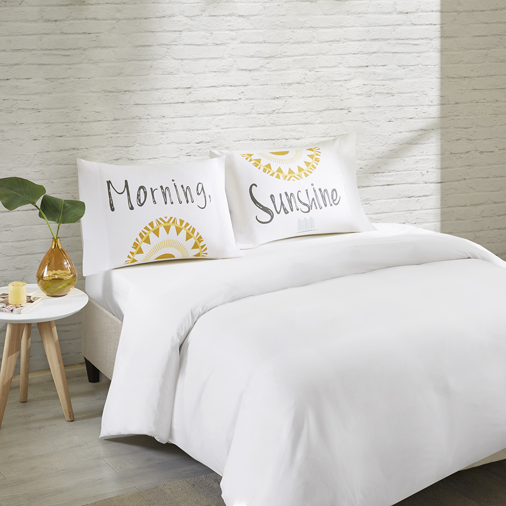 

HipStyle - Morning Sunshine Pillowcases - White - 20x30