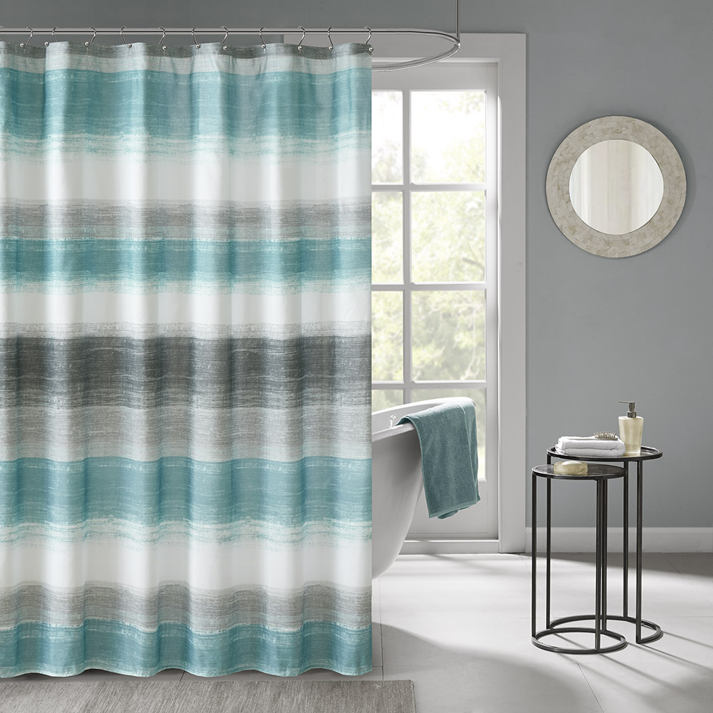 

Madison Park Essentials - Saben Printed Shower Curtain - Aqua - 72x72