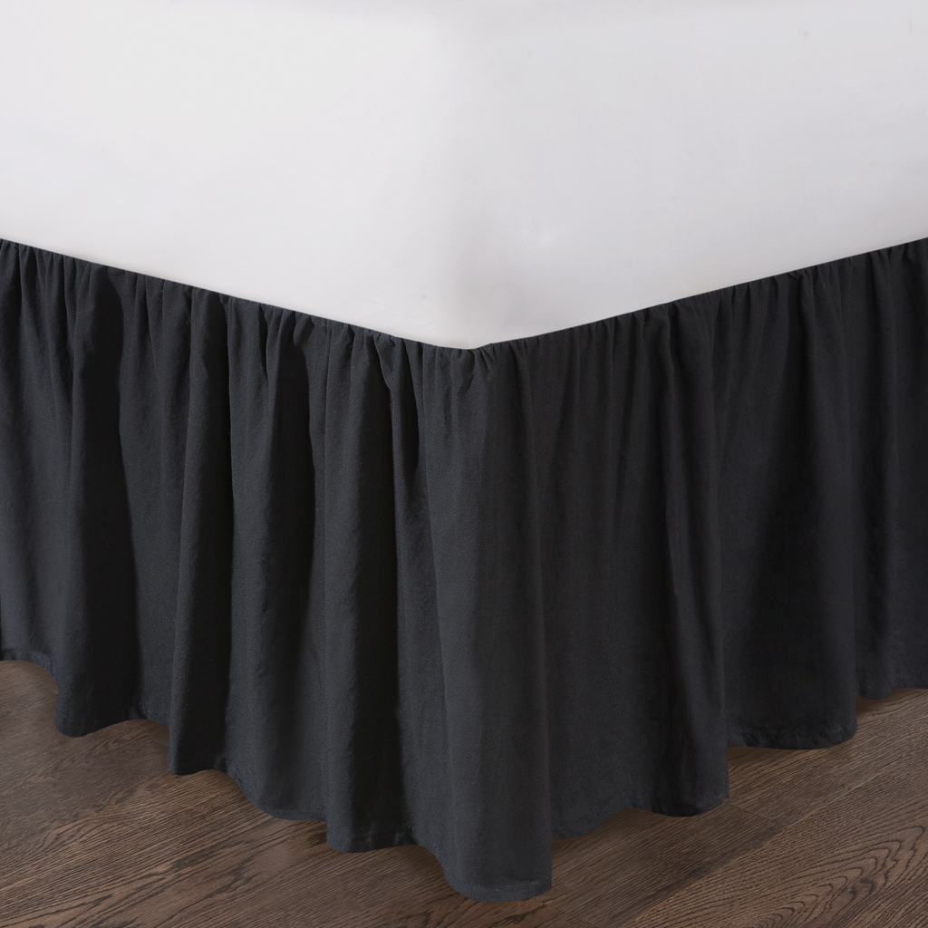 

Main Street - MS Solid Bedskirt Bedskirt - Black - King