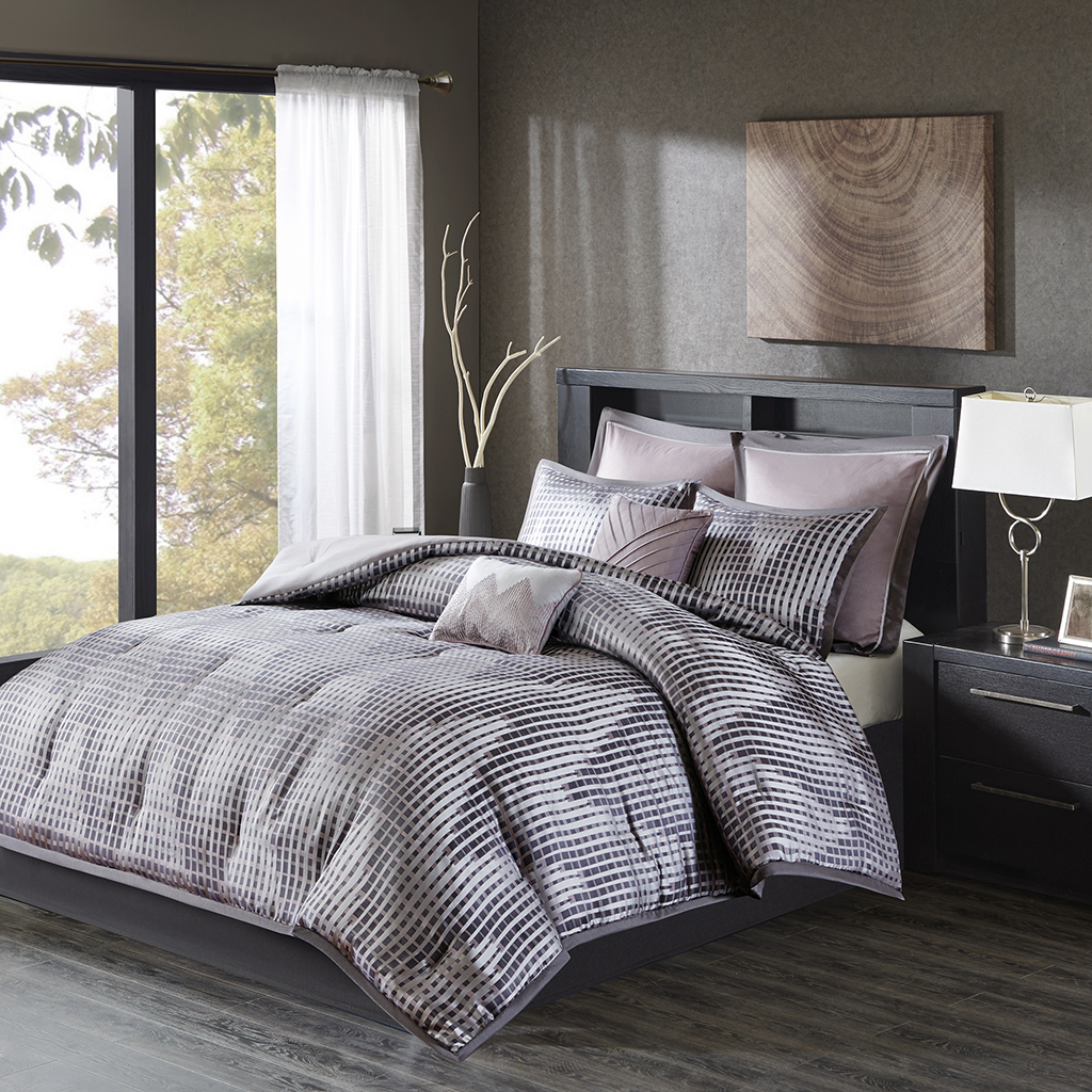 

Madison Park - Ashton 8 Piece Jacquard Comforter Set - Lavender - King