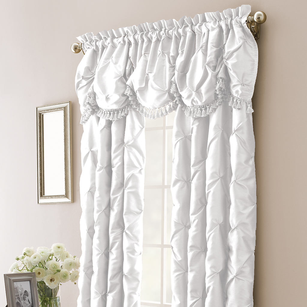 

Madison Park - Chateau Faux Silk Curtain - White - 84" Panel