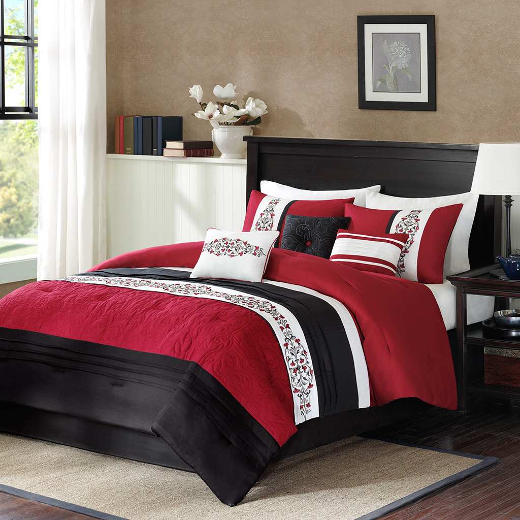 

Madison Park - Venora 7pc Comforter Set - Red - King