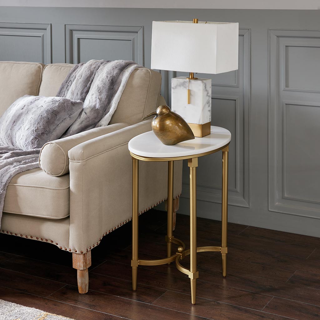 

Madison Park Signature - Bordeaux End Table - White/Gold - See below