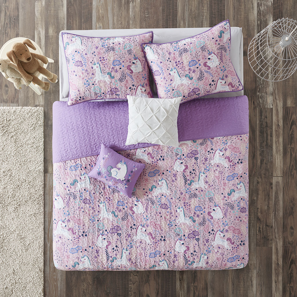 

Urban Habitat Kids - Lola Cotton Reversible Coverlet Set - Pink - Twin