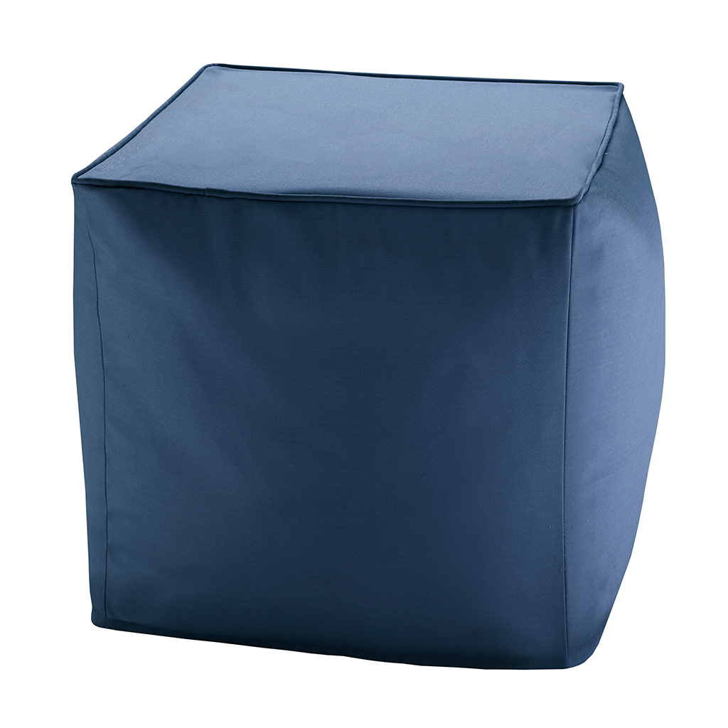 

Madison Park - Pacifica Solid 3M Scotchgard Outdoor Square Pouf - Navy - 18x18x18