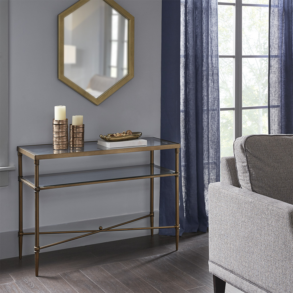 

Madison Park Signature - Porter Glass Console Table - Bronze - See below
