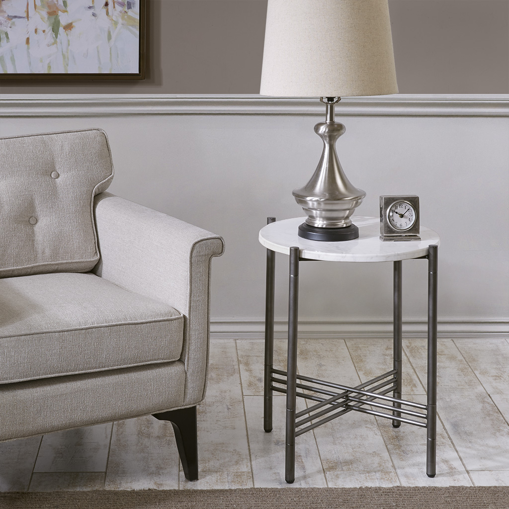 

Madison Park Signature - Rowen Side Table - Dark Pewter - See below