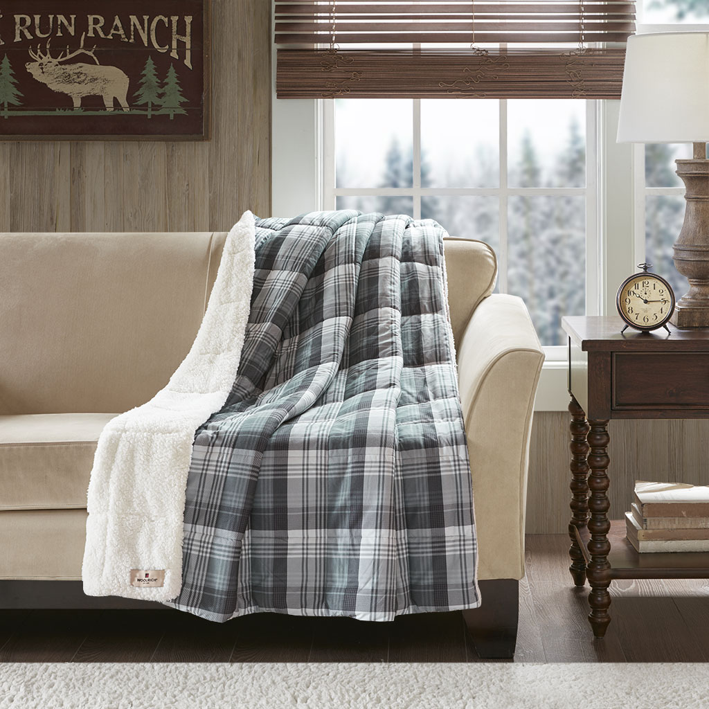 

Woolrich - Tasha Oversized Softspun Down Alternative Throw - Grey - 50x70