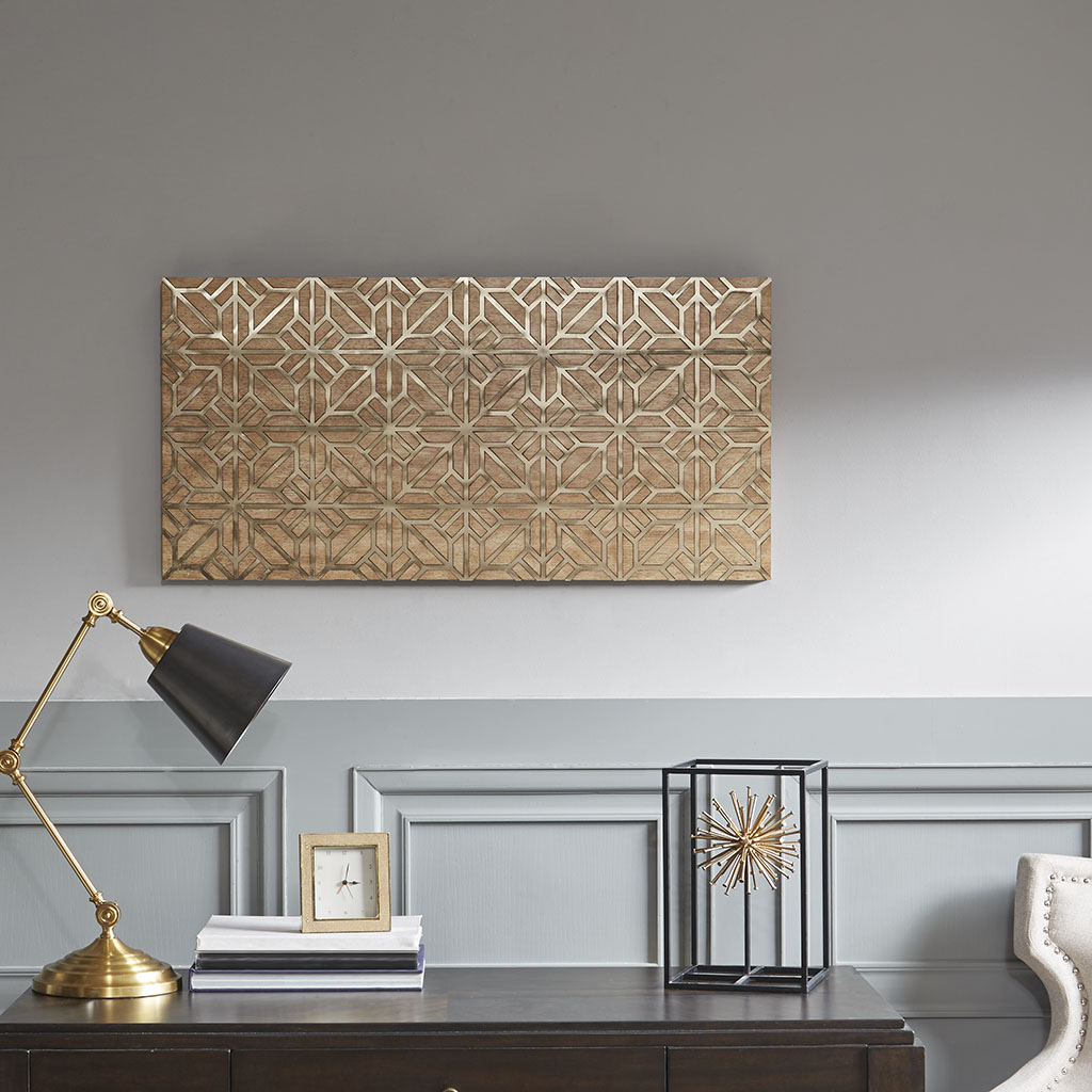 

Madison Park Signature - Mormont Wooden Wall Art with Pattern - Gold - See below